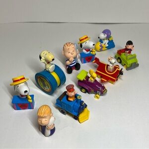 Vintage Peanuts Snoopy Collectible Figures PVC Vehicles 1952 Linus 50s 60s Lot